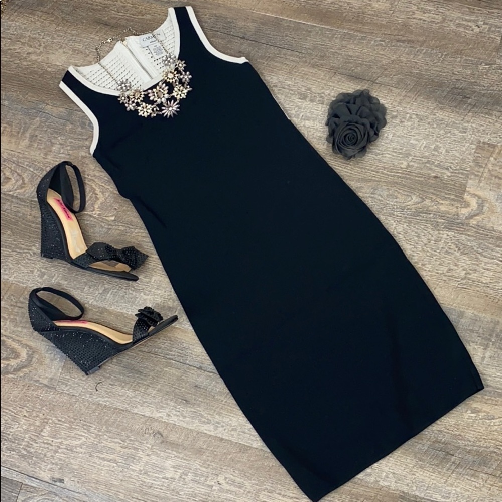 Carmen Marc Valvo Black & Cream Dress XS